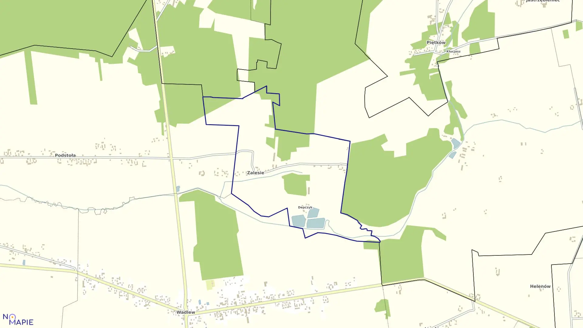 Mapa obrębu PODSTOŁA-ZALESIE... w gminie Drużbice