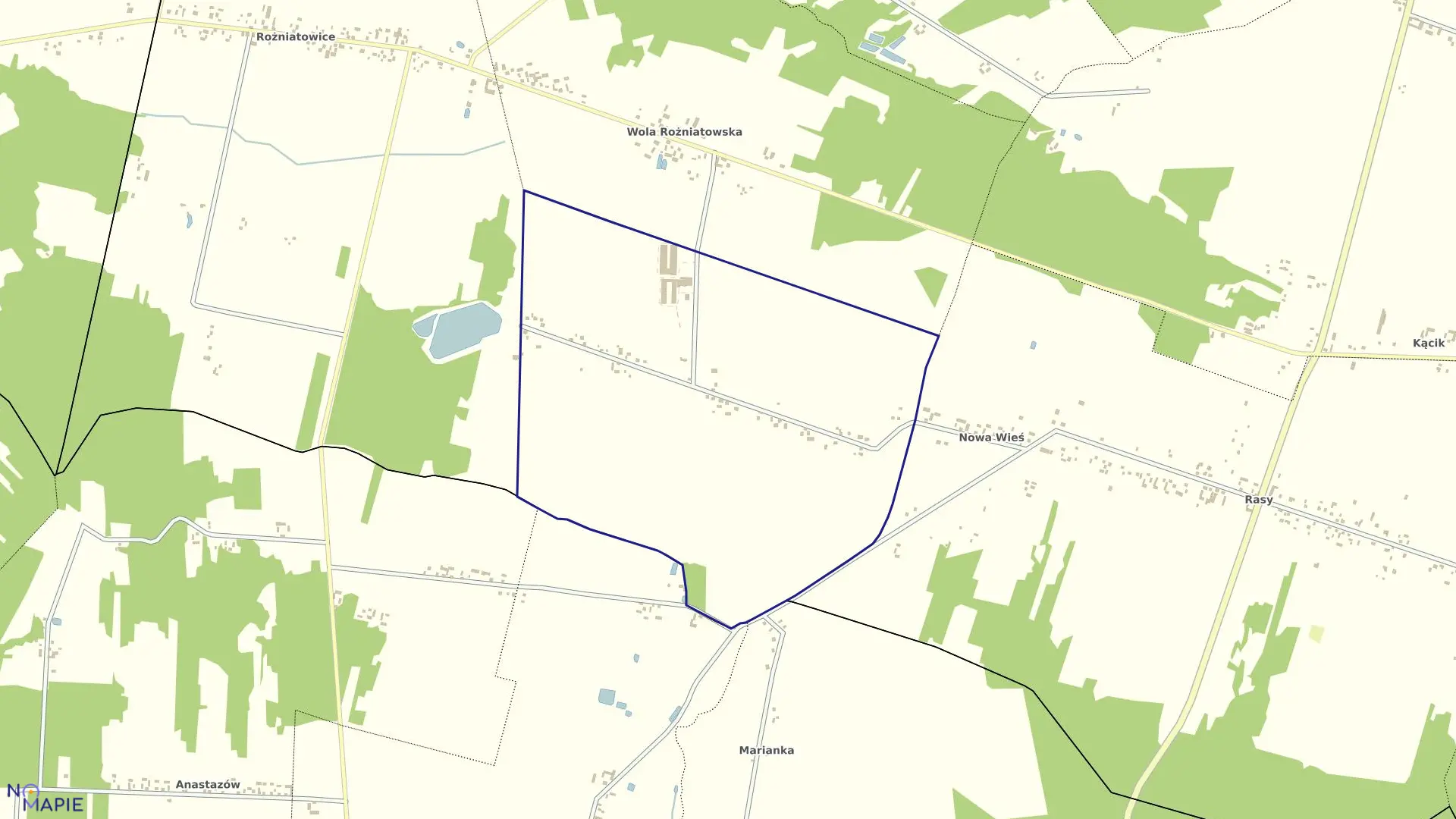 Mapa obrębu TERESIN w gminie Drużbice